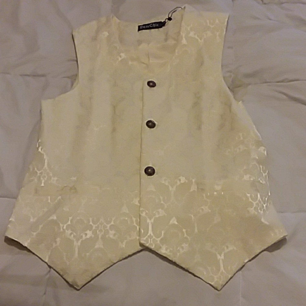 Gothic steampunk vest cream in color jacket can be